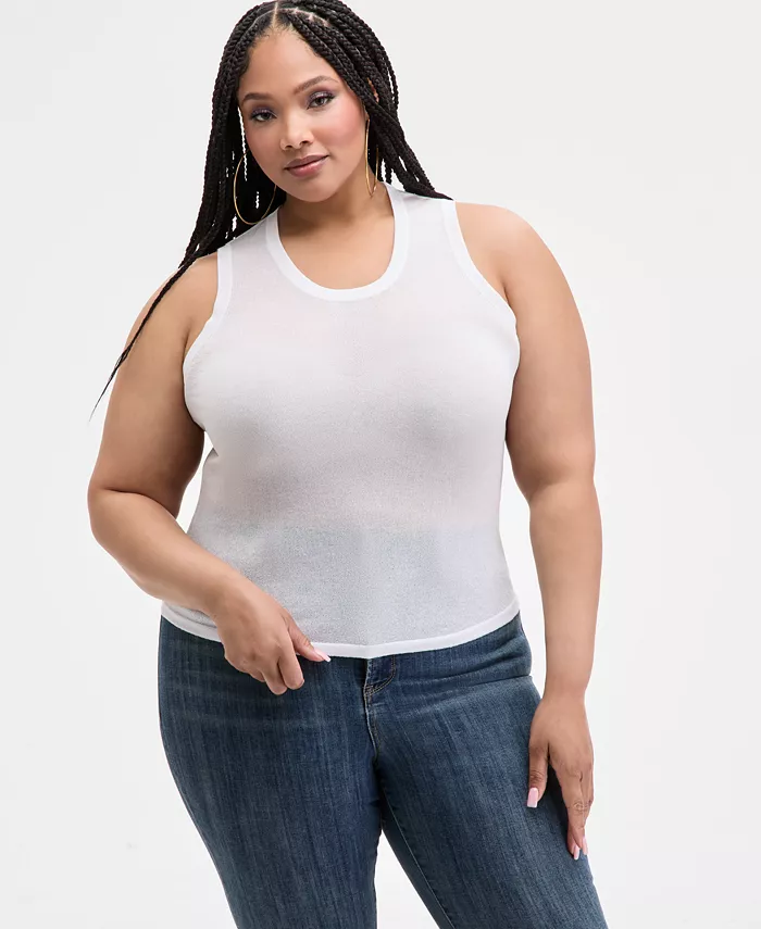 Модный плюс-сайз прозрачный топ из трикотажа Nina Parker, белый
Модный плюс-сайз прозрачный топ из трикотажа Nina Parker, белый