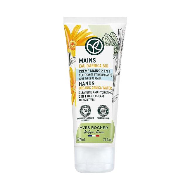 Органическая вода арники крем для рук 2 в 1 Yves Rocher, 75 мл
Органическая вода арники крем для рук 2 в 1 Yves Rocher, 75 мл