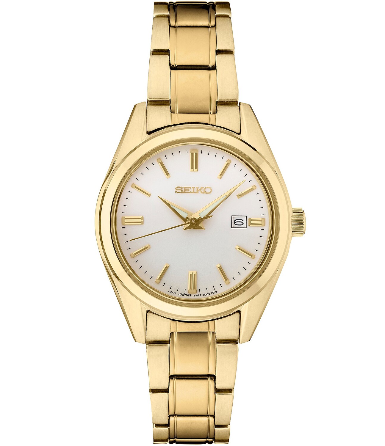 Женские кварцевые часы Seiko Essential с аналоговым серебряным циферблатом и золотым браслетом из нержавеющей стали, золотой
Женские кварцевые часы Seiko Essential с аналоговым серебряным циферблатом и золотым браслетом из нержавеющей стали, золотой