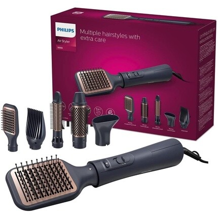 Стайлер для волос Airstyler Serie 5000 с 5 насадками для укладки, модель Bha530/00, Philips
Стайлер для волос Airstyler Serie 5000 с 5 насадками для укладки, модель Bha530/00, Philips