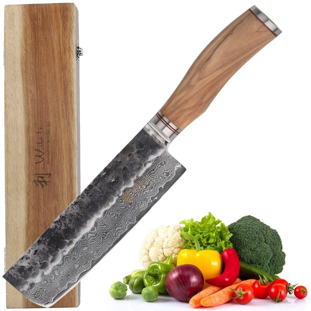 Нож Wakoli Nakiri I, лезвие 17 см, рукоятка из оливкового дерева и удар молотком
Нож Wakoli Nakiri I, лезвие 17 см, рукоятка из оливкового дерева и удар молотком