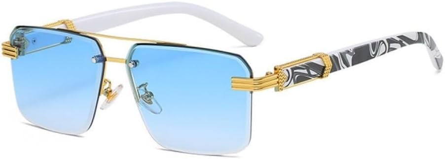 Ретро металлические солнцезащитные очки с двойной перемычкой, квадратной формы, для женщин, роскошные, модные, без оправы, с градиентным покрытием Ocean Film UV400, для мужчин LXLHWN, Golden Blue Gradient
Ретро металлические солнцезащитные очки с двойной перемычкой, квадратной формы, для женщин, роскошные, модные, без оправы, с градиентным покрытием Ocean Film UV400, для мужчин LXLHWN, Golden Blue Gradient