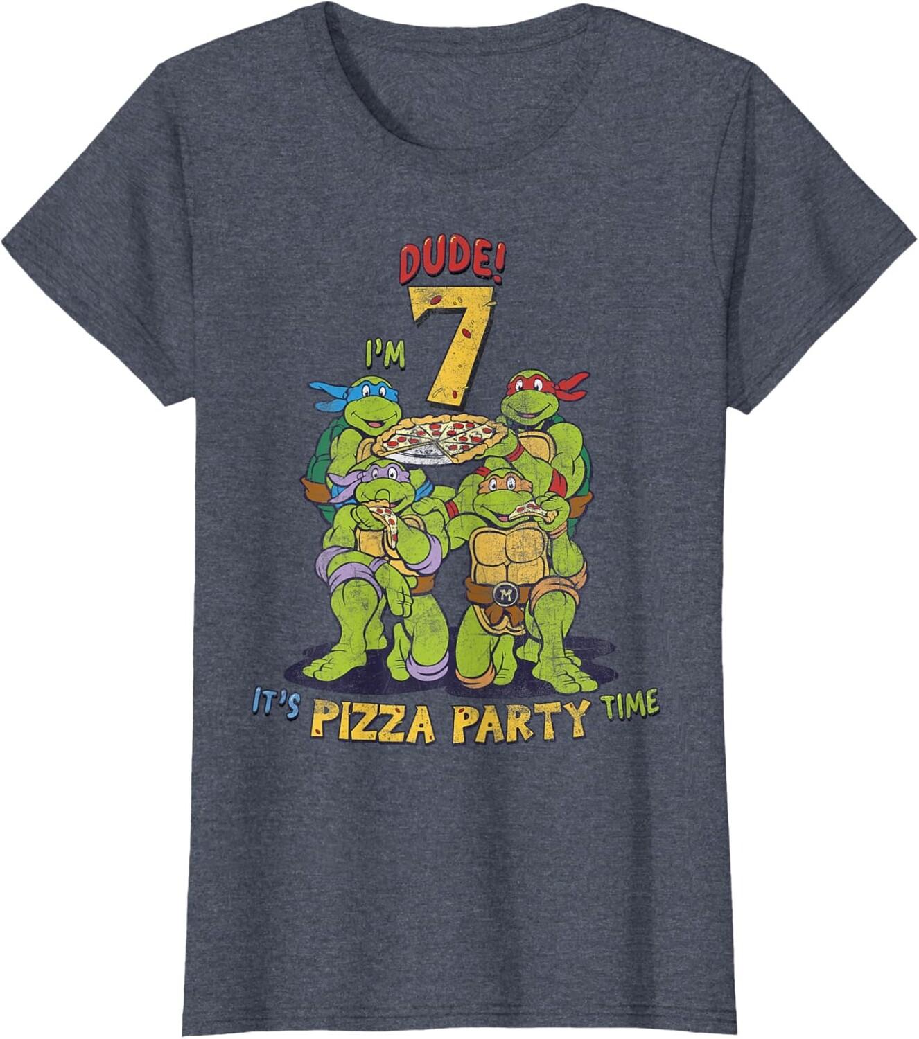 Женская футболка Teenage Mutant Ninja Turtles I'm 7 Dude Pizza Birthday Party, синий вереск
Женская футболка Teenage Mutant Ninja Turtles I'm 7 Dude Pizza Birthday Party, синий вереск