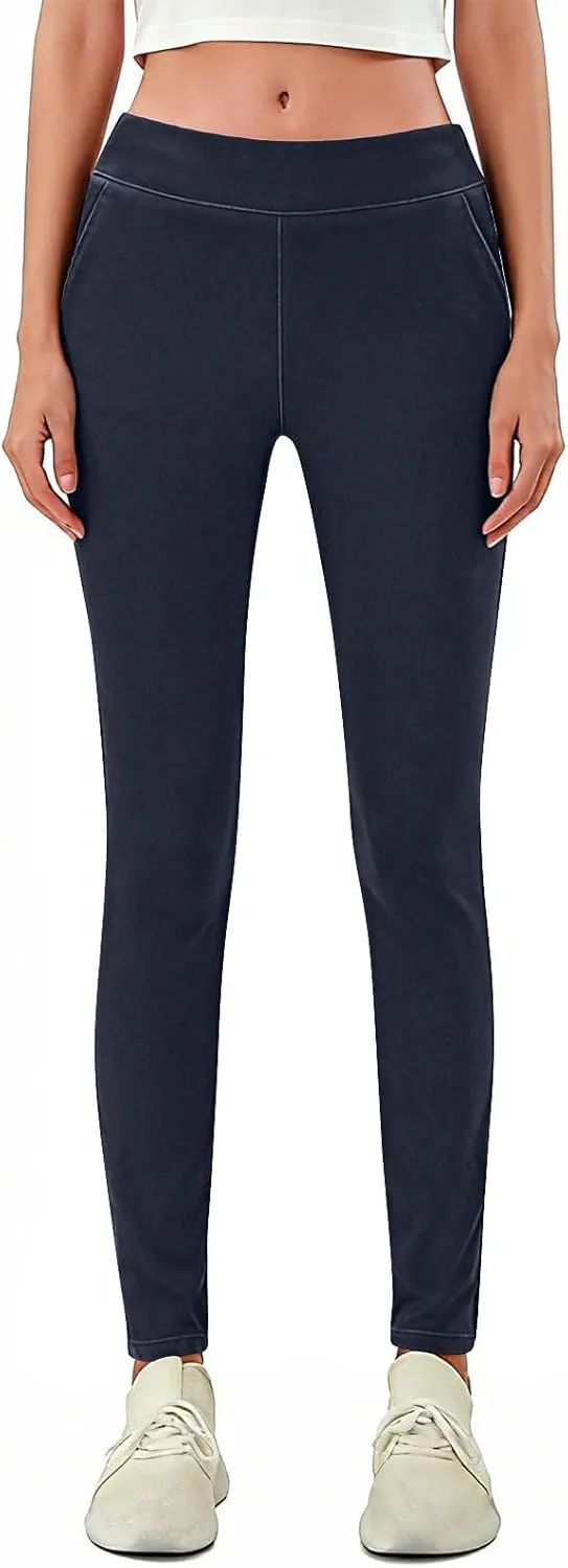 Женские джинсы-стрейч с высокой посадкой и карманами
Женские джинсы-стрейч с высокой посадкой и карманами