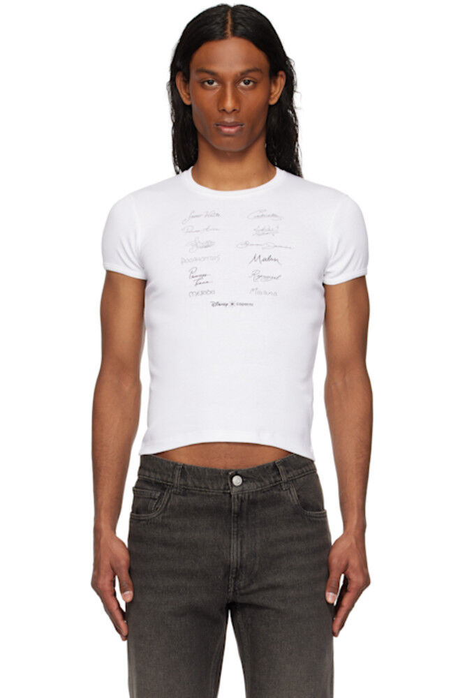 Белая футболка-футболка с принтом принцессы Диснея Coperni
Белая футболка-футболка с принтом принцессы Диснея Coperni