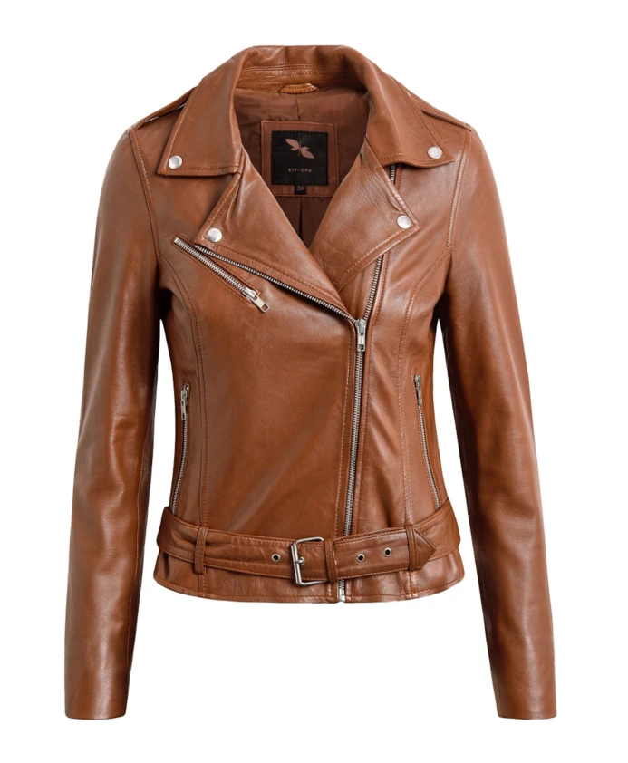 Стильная кожаная косуха 10575 для современных мотоциклистов Btfcph, коричневый 
Стильная кожаная косуха 10575 для современных мотоциклистов Btfcph, коричневый