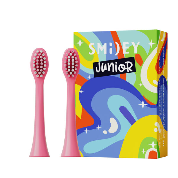 Розовые насадки для зубных щеток, 2 шт./1 упаковка. Smiley Junior
Розовые насадки для зубных щеток, 2 шт./1 упаковка. Smiley Junior