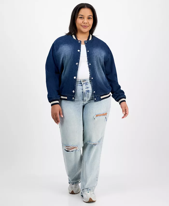 Модная джинсовая куртка-бомбер больших размеров Madden Girl, синий
Модная джинсовая куртка-бомбер больших размеров Madden Girl, синий