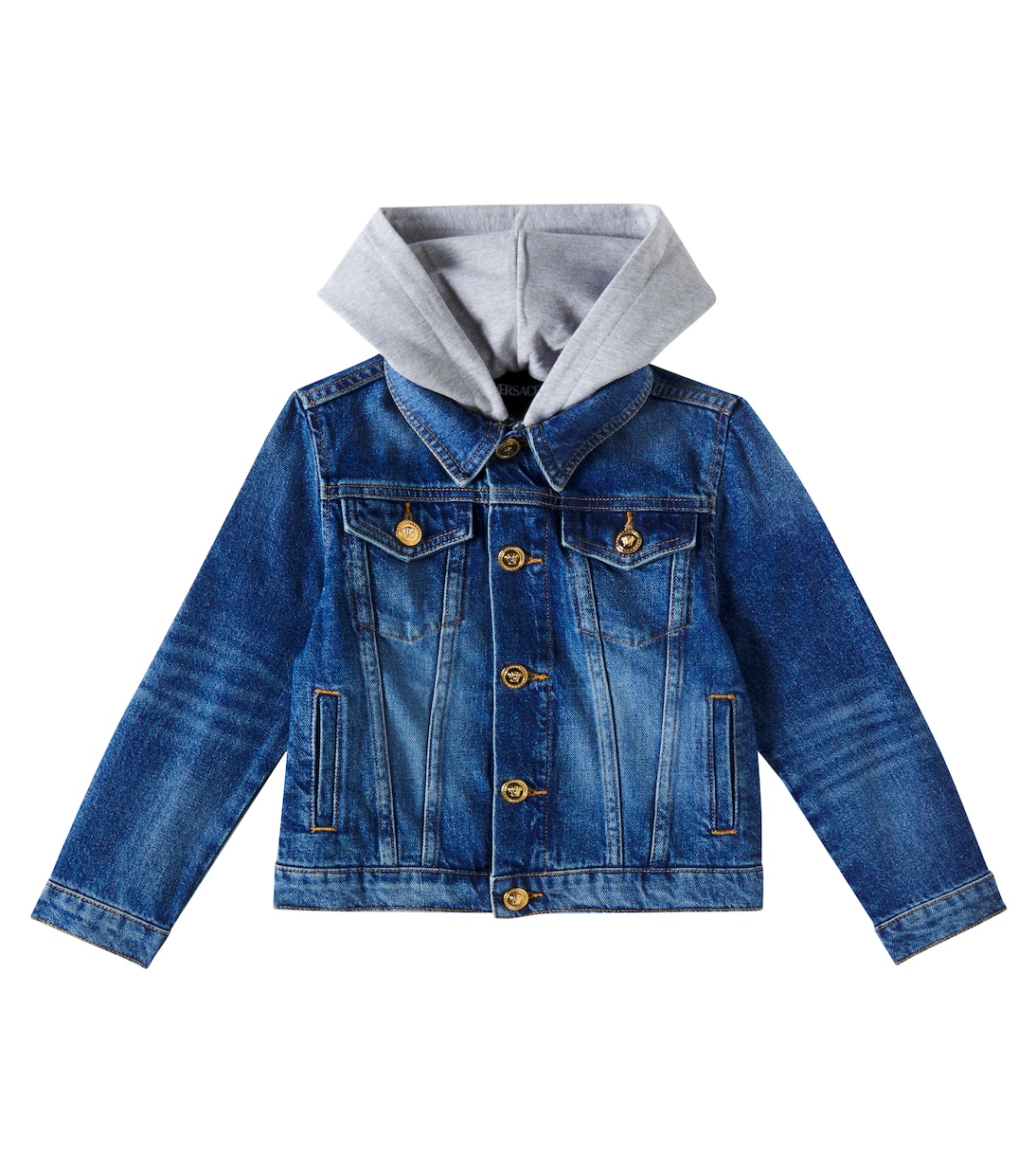 Джинсовая куртка с логотипом Versace Kids, Medium Blue+Grey Melange+White
Джинсовая куртка с логотипом Versace Kids, Medium Blue+Grey Melange+White