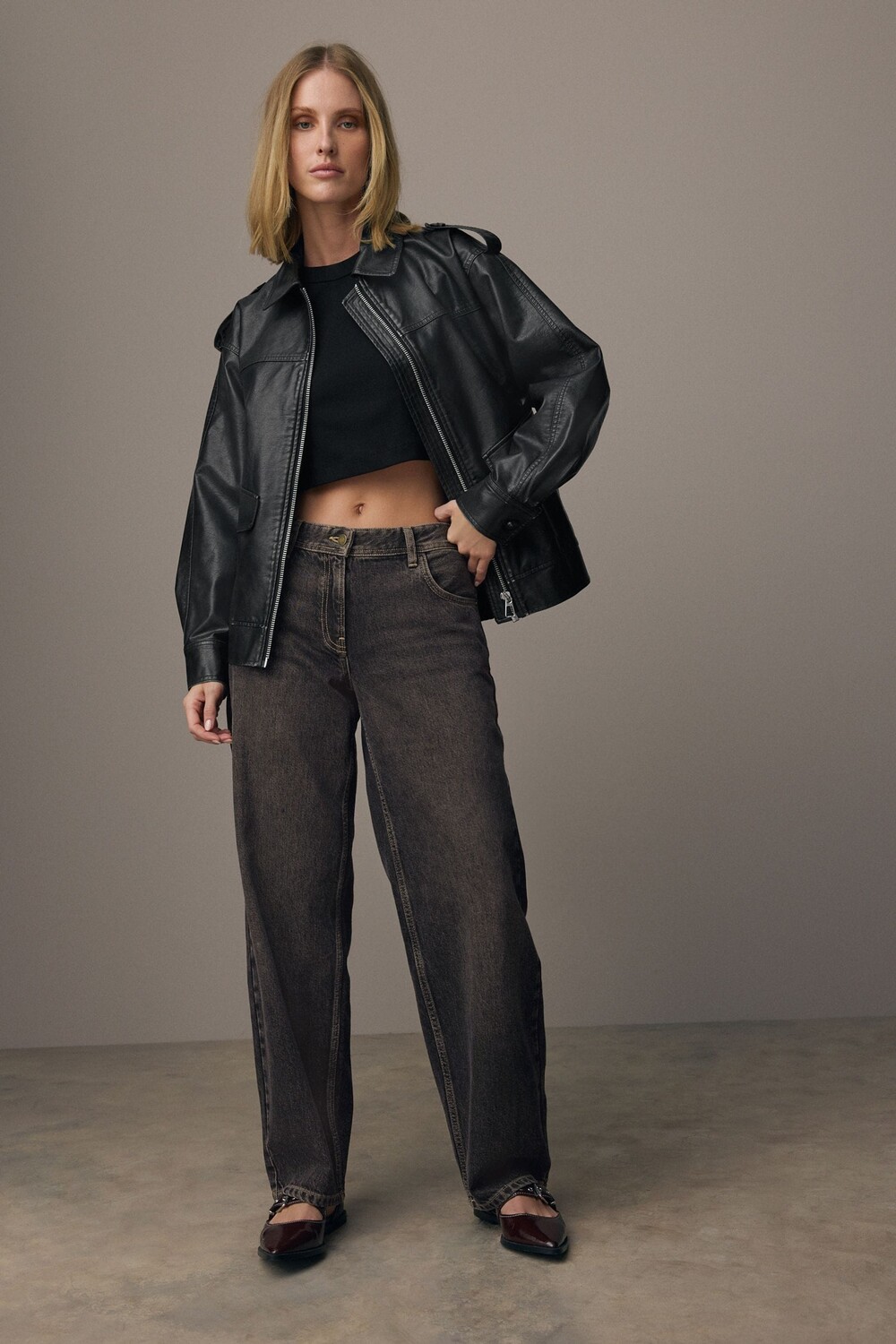 Мешковатые широкие джинсы Next, черный
Мешковатые широкие джинсы Next, черный