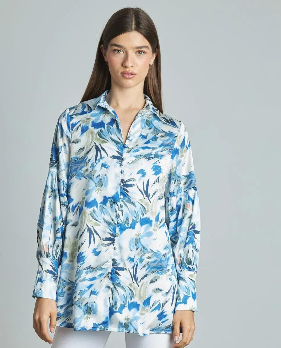 Женская атласная рубашка с длинными рукавами Alma en Pena, синий
Женская атласная рубашка с длинными рукавами Alma en Pena, синий