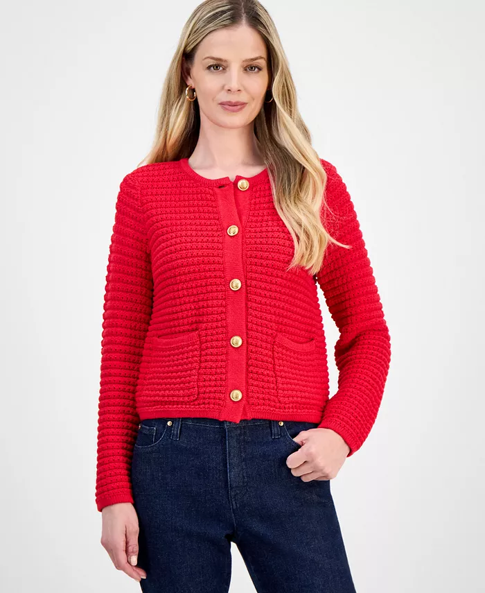 Небольшой кардиган-пуловер из смесовой пряжи с пуговицами, созданный для Macy's I.N.C. International Concepts, красный
Небольшой кардиган-пуловер из смесовой пряжи с пуговицами, созданный для Macy's I.N.C. International Concepts, красный