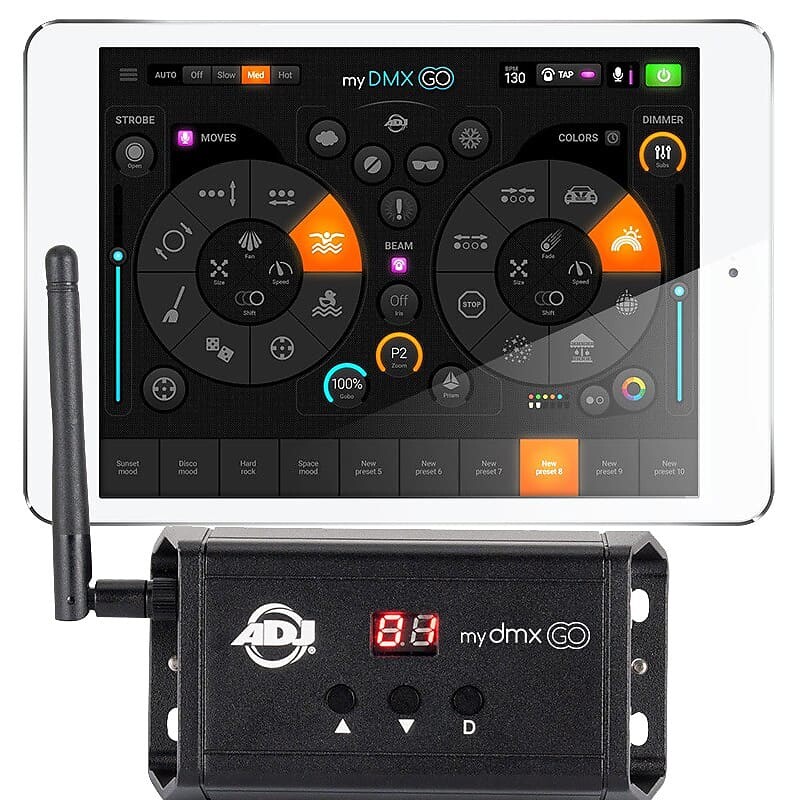 Приложение для управления освещением ADJ MYDMX-GO для iPad или Android с беспроводным интерфейсом American DJ
Приложение для управления освещением ADJ MYDMX-GO для iPad или Android с беспроводным интерфейсом American DJ