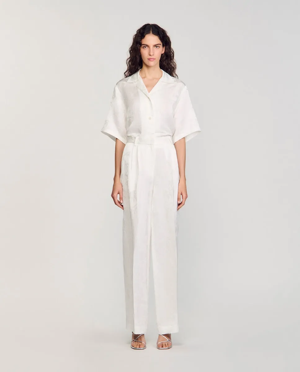 Женские жаккардовые прямые брюки с карманами Sandro, белый
Женские жаккардовые прямые брюки с карманами Sandro, белый