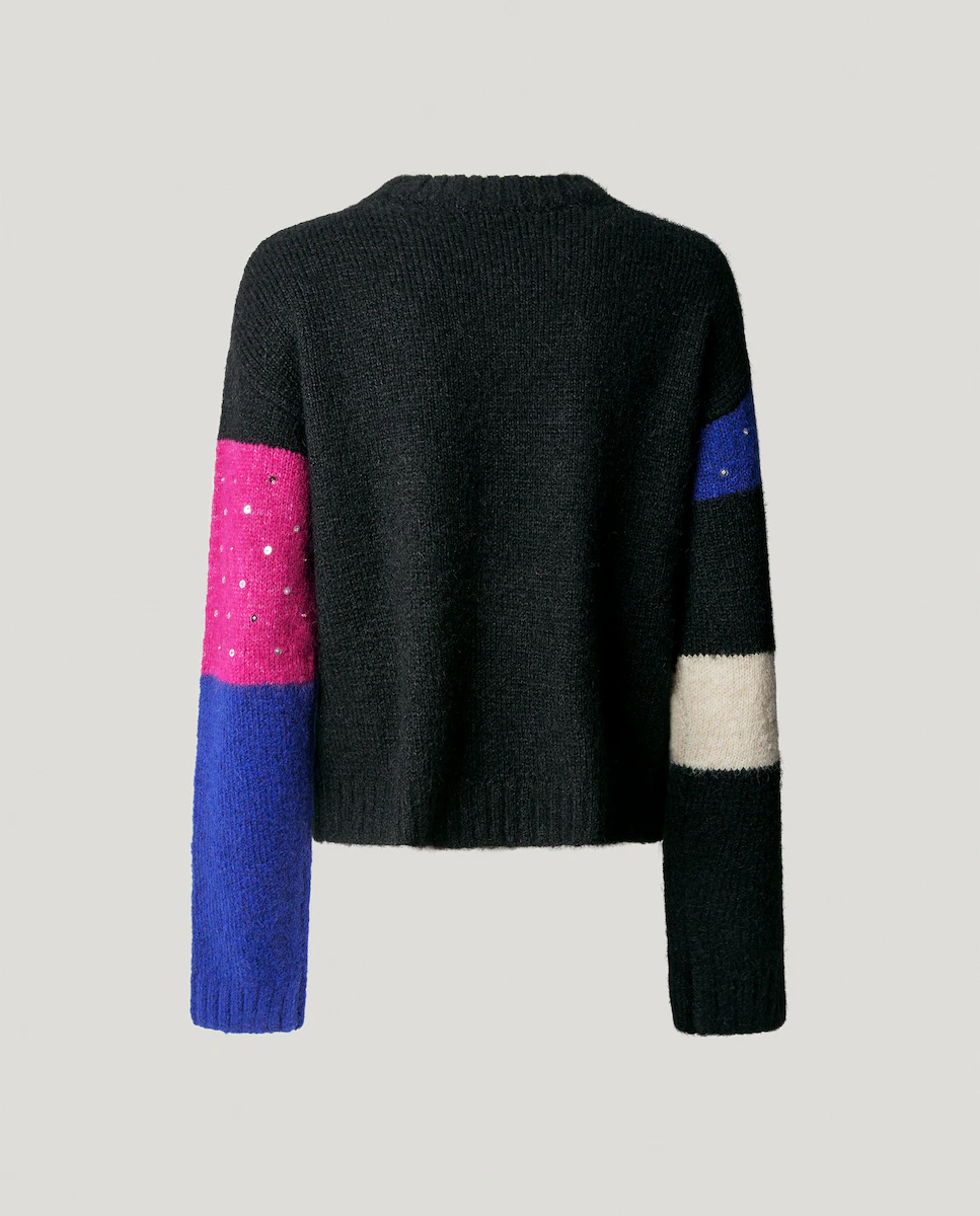 Женский джемпер с круглым вырезом и дизайном пэчворк Pepe Jeans, черный
Женский джемпер с круглым вырезом и дизайном пэчворк Pepe Jeans, черный