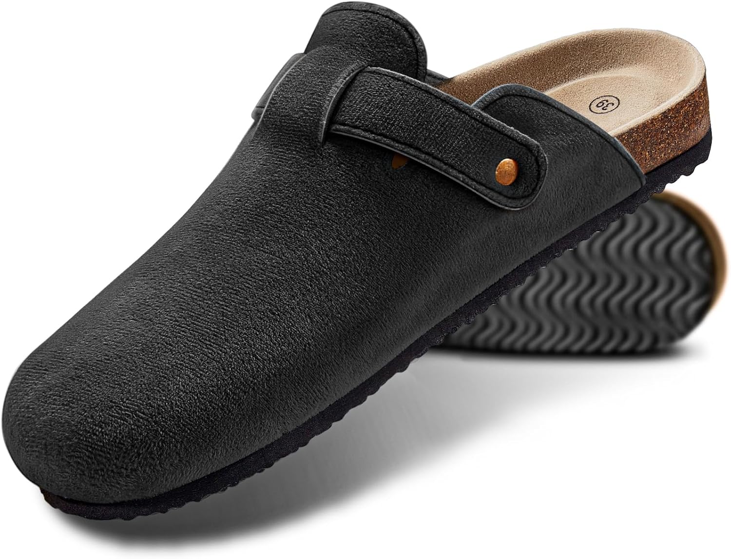 Мужские сабо KEMISANT - удобные замшевые мюли, тапочки-сандалии, обувь для медсестер, унисекс - с мягкой пробковой стелькой, черный
Мужские сабо KEMISANT - удобные замшевые мюли, тапочки-сандалии, обувь для медсестер, унисекс - с мягкой пробковой стелькой, черный