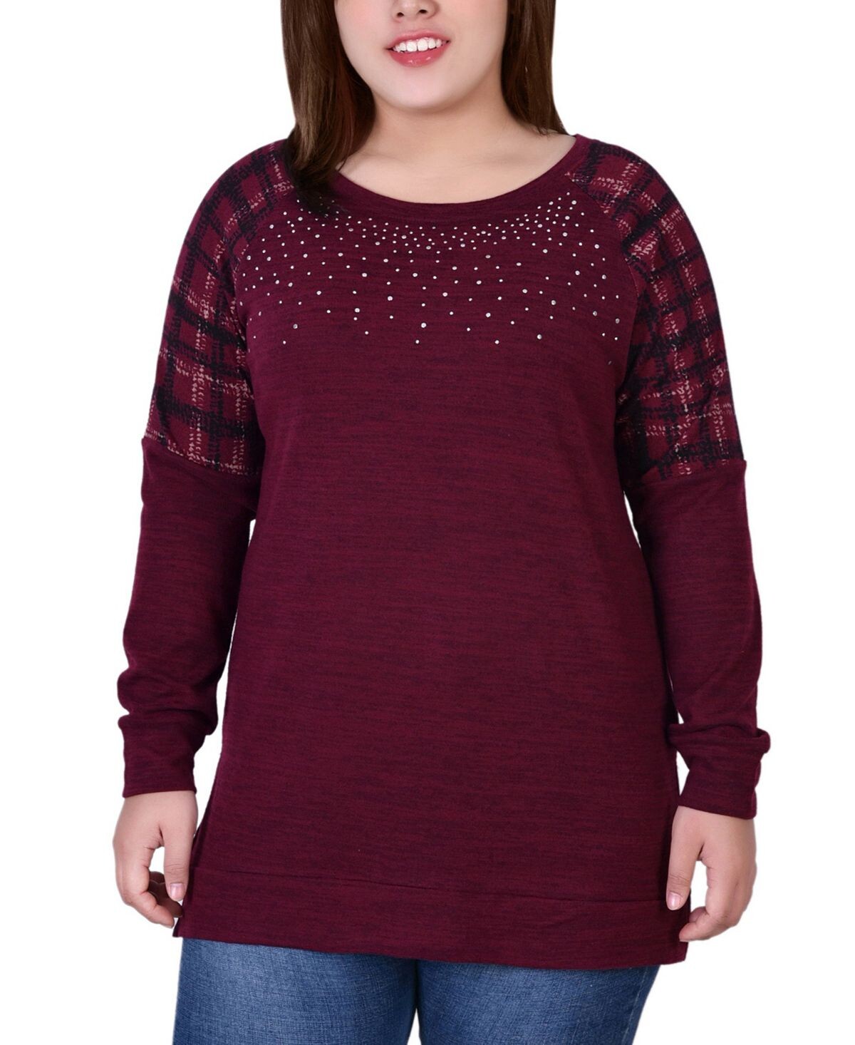 Плюс размер трикотажный топ с длинными рукавами и принтом вставки на плечах NY Collection, мульти
Плюс размер трикотажный топ с длинными рукавами и принтом вставки на плечах NY Collection, мульти