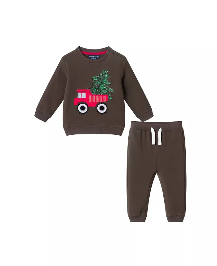 Комплект для мальчиков с аппликацией грузовика Andy & Evan, серый
Комплект для мальчиков с аппликацией грузовика Andy & Evan, серый