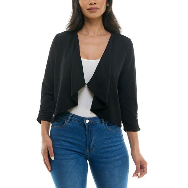 Женский кардиган с длинным рукавом и сборчатым каскадным передом Nina Leonard, черный
Женский кардиган с длинным рукавом и сборчатым каскадным передом Nina Leonard, черный