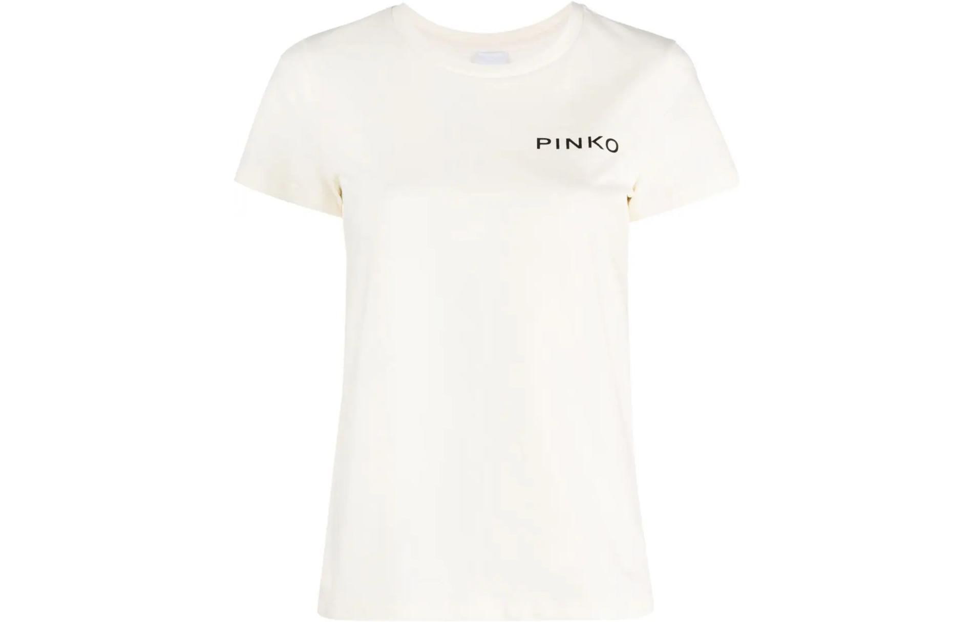 Хлопковая футболка с принтом логотипа PINKO, слоновая кость
Хлопковая футболка с принтом логотипа PINKO, слоновая кость