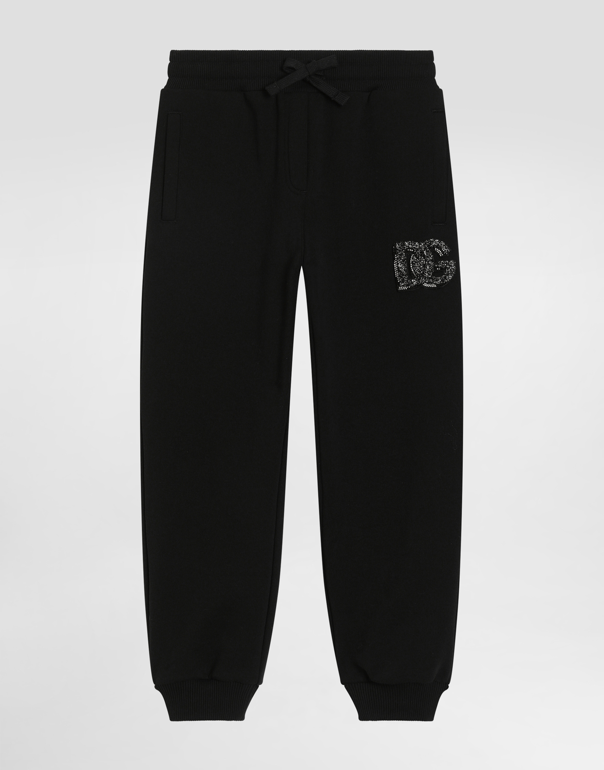 Оверсайз флисовые брюки с логотипом DG и стразами Dolce&Gabbana, черный
Оверсайз флисовые брюки с логотипом DG и стразами Dolce&Gabbana, черный