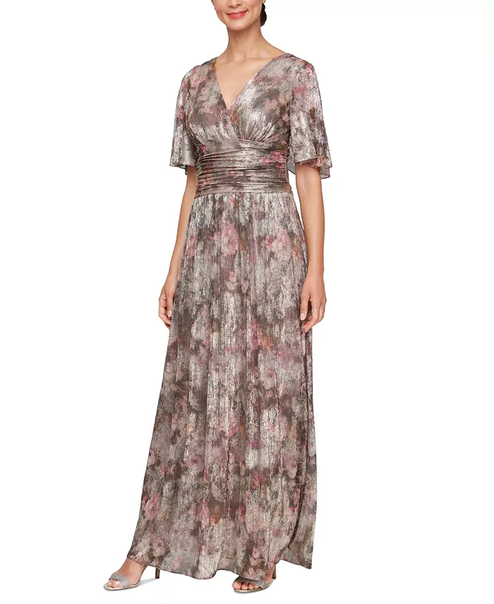 Женское металлизированное платье-трапеция с V-образным вырезом SL Fashions, коричневый/бежевый
Женское металлизированное платье-трапеция с V-образным вырезом SL Fashions, коричневый/бежевый