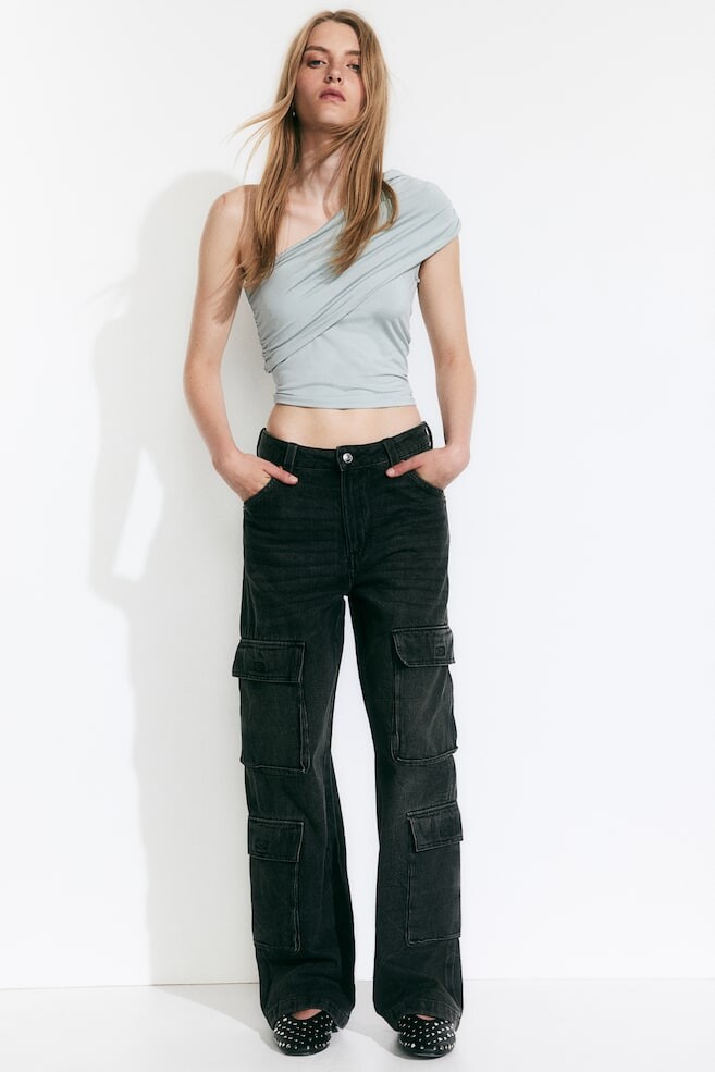 Топ на одно плечо с манжетами по низу H&M, бирюзовый
Топ на одно плечо с манжетами по низу H&M, бирюзовый