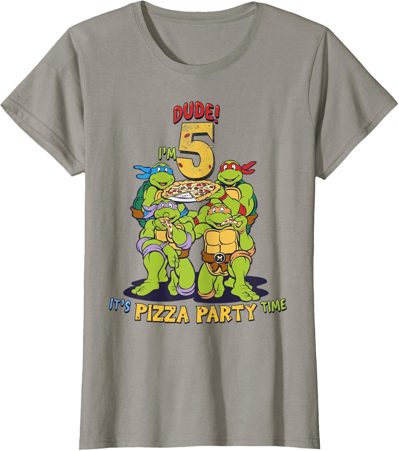 Женская футболка Teenage Mutant Ninja Turtles I'm 5 Dude Pizza Birthday Party, серый
Женская футболка Teenage Mutant Ninja Turtles I'm 5 Dude Pizza Birthday Party, серый