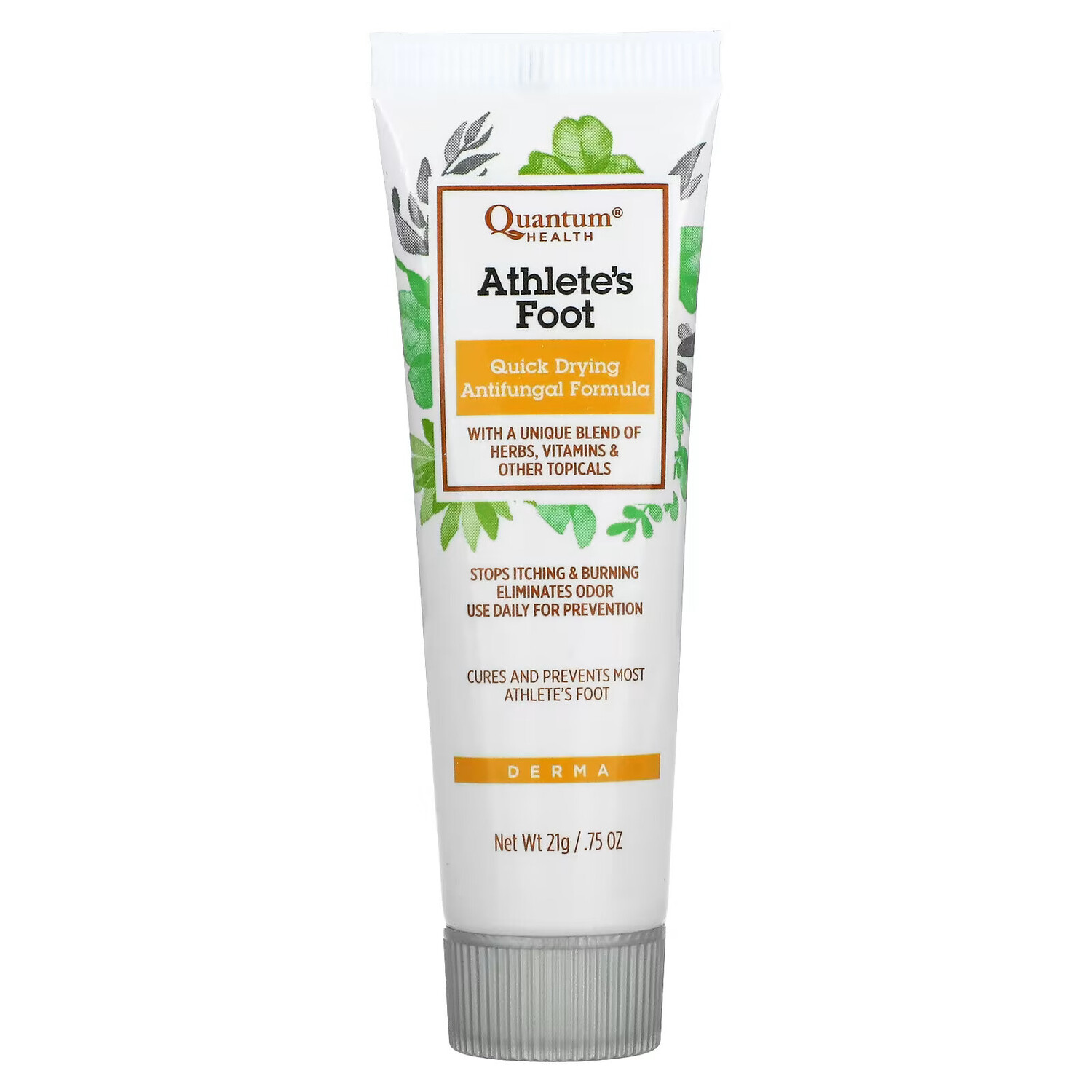 Quantum Health, Athlete's Foot, быстросохнущая формула против грибка стопы, 0,75 унции (21 г)
Quantum Health, Athlete's Foot, быстросохнущая формула против грибка стопы, 0,75 унции (21 г)
