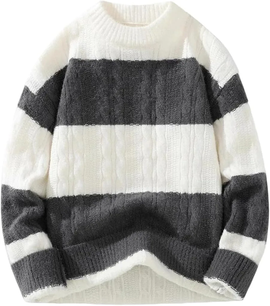 Мужской принтованный вязаный пуловер с круглым вырезом
Мужской принтованный вязаный пуловер с круглым вырезом