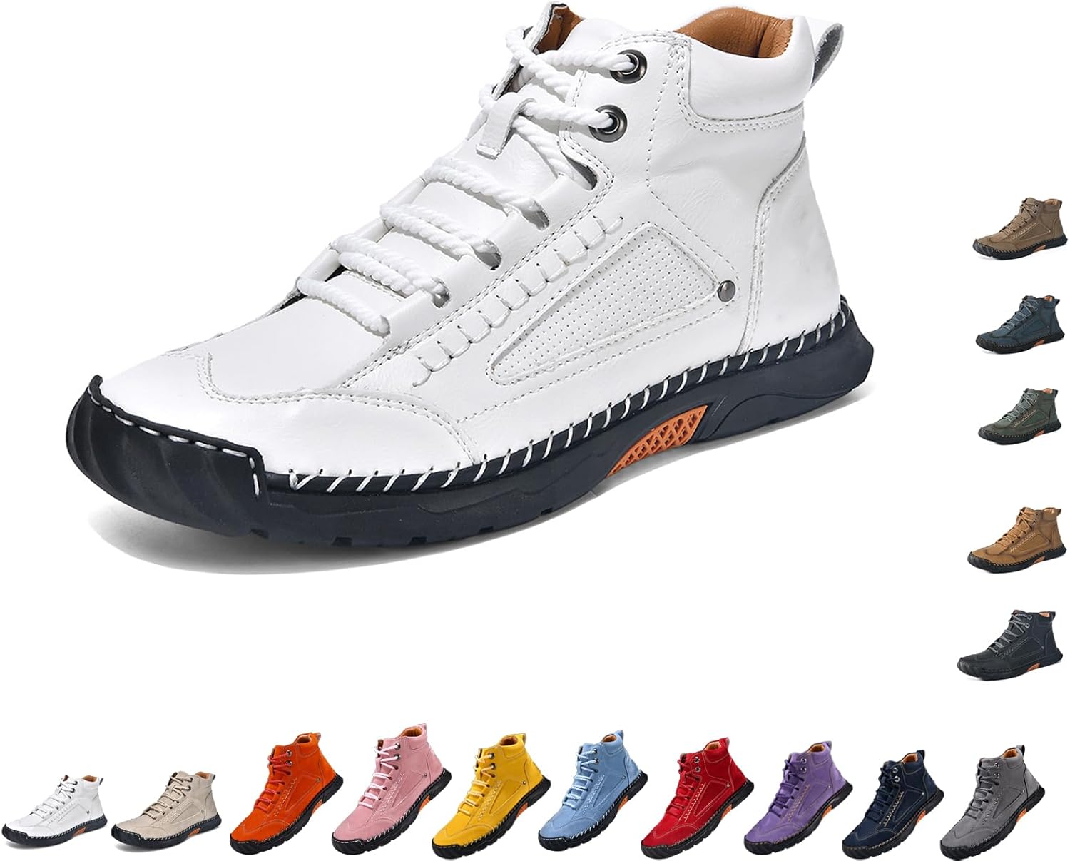 Мужские широкие кожаные ботинки Комфортные ручной работы походные ботинки с поддержкой свода стопы, водонепроницаемые ботинки с просторным носком Generic, белый
Мужские широкие кожаные ботинки Комфортные ручной работы походные ботинки с поддержкой свода стопы, водонепроницаемые ботинки с просторным носком Generic, белый