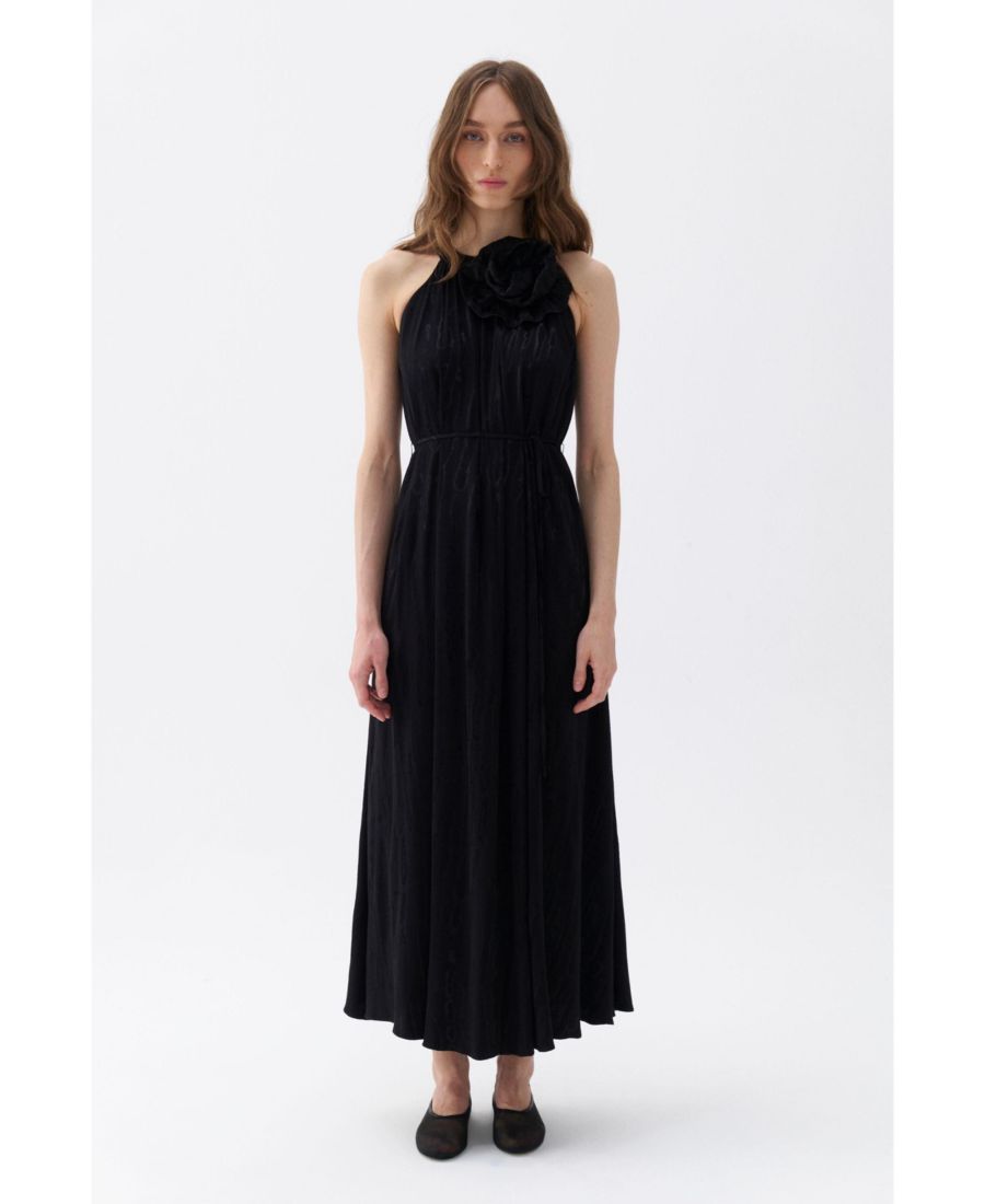 Женское длинное платье с воротником-халтером NOCTURNE, Black
Женское длинное платье с воротником-халтером NOCTURNE, Black