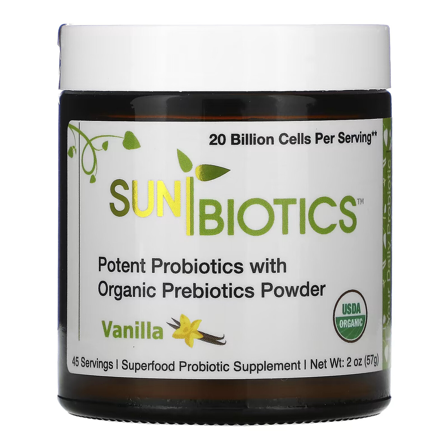 Sunbiotics, Мощные пробиотики в порошке с органическими пребиотиками, ваниль, 57 г (2 унции)
Sunbiotics, Мощные пробиотики в порошке с органическими пребиотиками, ваниль, 57 г (2 унции)