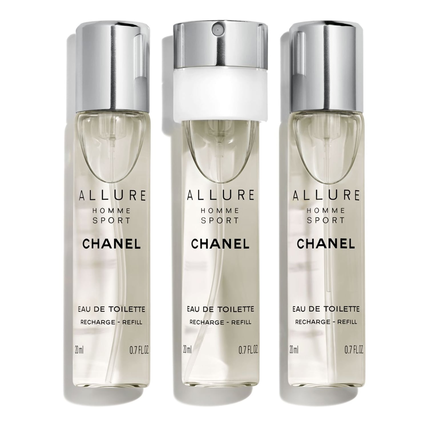 Набор сменных флаконов туалетной воды Chanel Allure Homme Sport, 3х20 мл
Набор сменных флаконов туалетной воды Chanel Allure Homme Sport, 3х20 мл