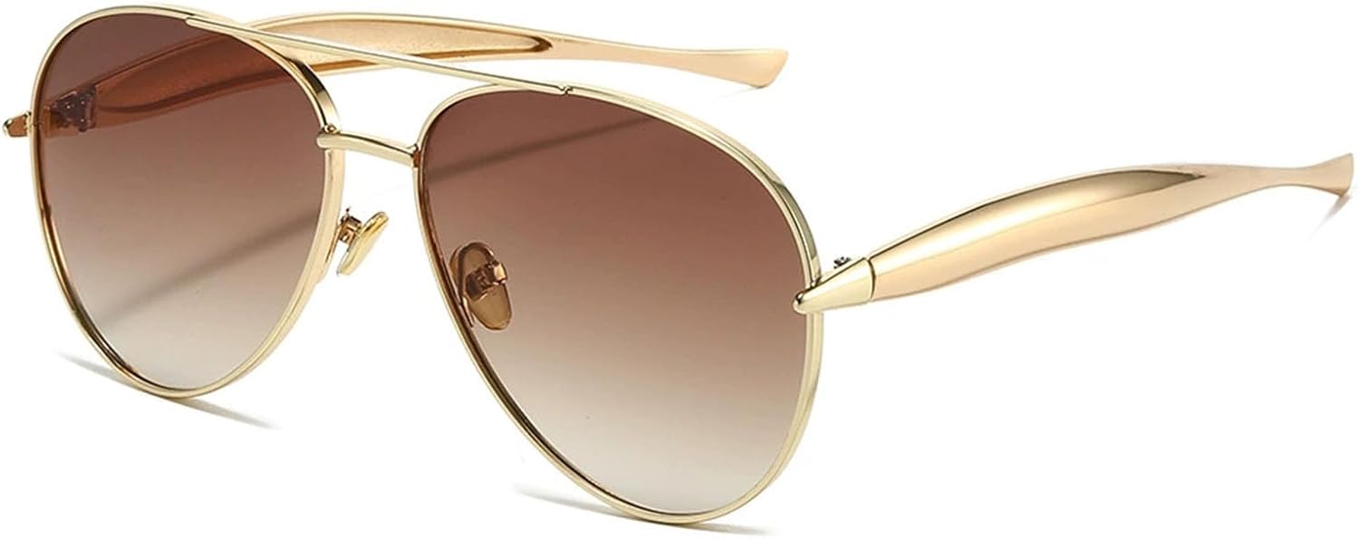 Женские солнцезащитные очки с двойной перемычкой, овальной формы, металлической оправой, защитой от УФ-излучения UV400, модные ретро-очки для вождения, путешествий и пляжа Bubmari, C
Женские солнцезащитные очки с двойной перемычкой, овальной формы, металлической оправой, защитой от УФ-излучения UV400, модные ретро-очки для вождения, путешествий и пляжа Bubmari, C