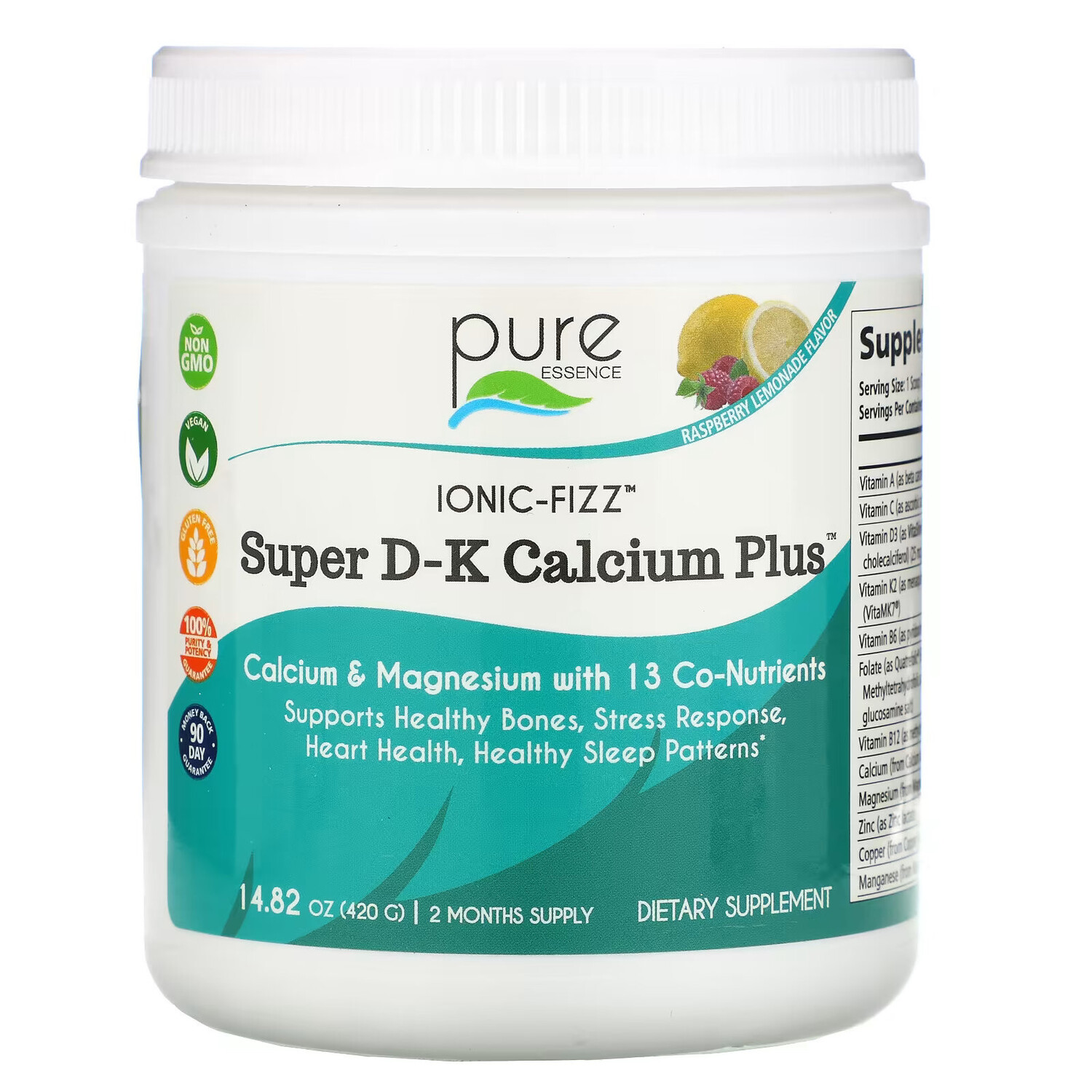 Pure Essence, Ionic-Fizz, Super D-K Calcium Plus, малиновый лимонад, 420 г (14,82 унции)
Pure Essence, Ionic-Fizz, Super D-K Calcium Plus, малиновый лимонад, 420 г (14,82 унции)