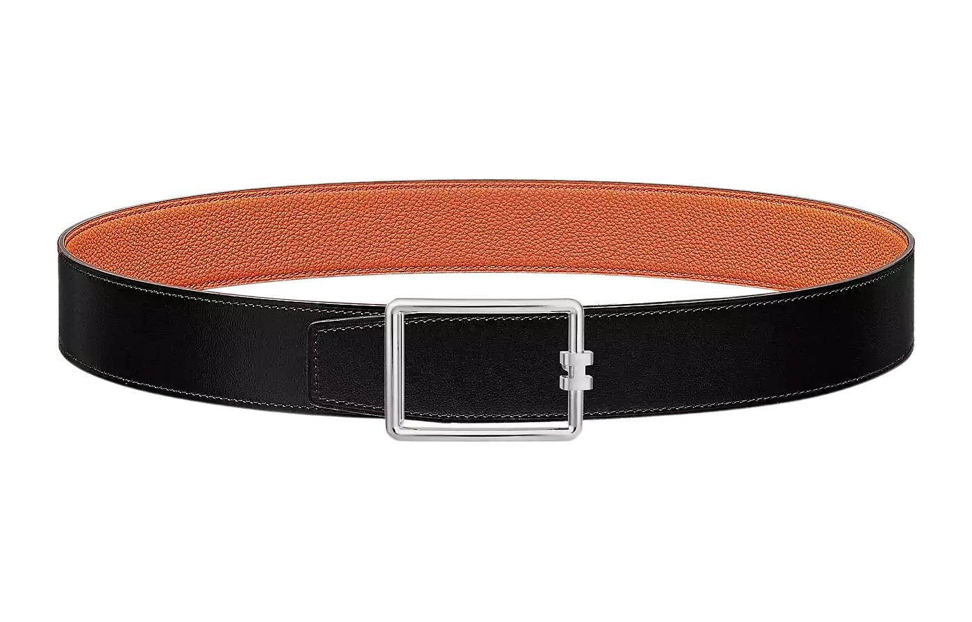 HERMES Ремень мужской из телячьей кожи с трубчатой пряжкой черно-оранжевый шириной 3,8 см, Black/Orange
HERMES Ремень мужской из телячьей кожи с трубчатой пряжкой черно-оранжевый шириной 3,8 см, Black/Orange