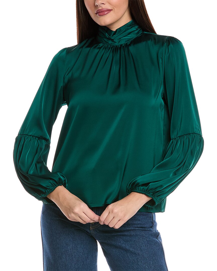 CeCe Блуза с воротником стойкой и рукавами-фонариками, зеленый 
CeCe Блуза с воротником стойкой и рукавами-фонариками, зеленый