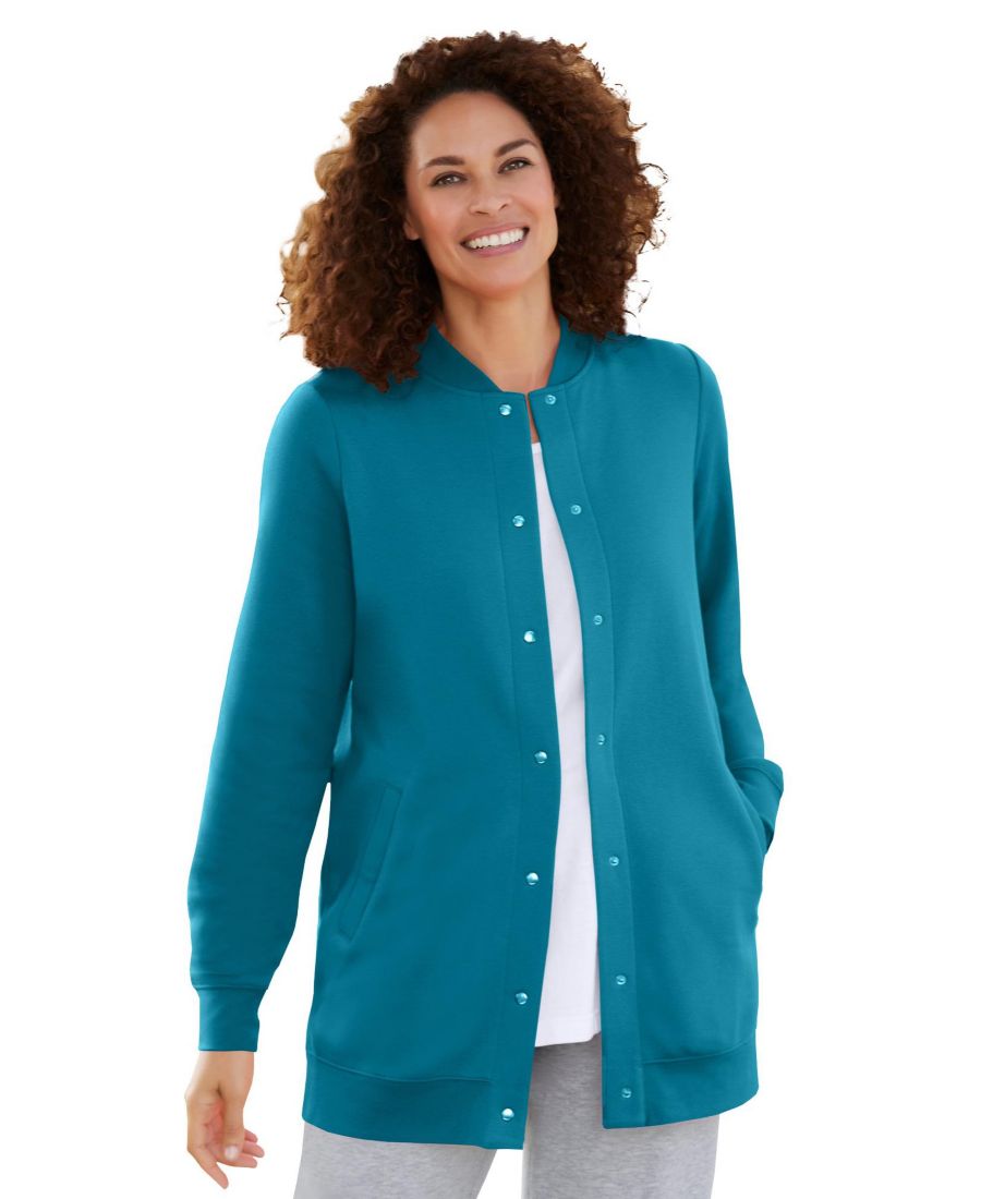 Бейсбольная куртка из флиса больших размеров Woman Within, Deep teal
Бейсбольная куртка из флиса больших размеров Woman Within, Deep teal