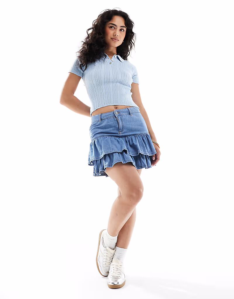 Джинсовая мини-юбка ASOS DESIGN с оборкой по низу, средне-белая
Джинсовая мини-юбка ASOS DESIGN с оборкой по низу, средне-белая