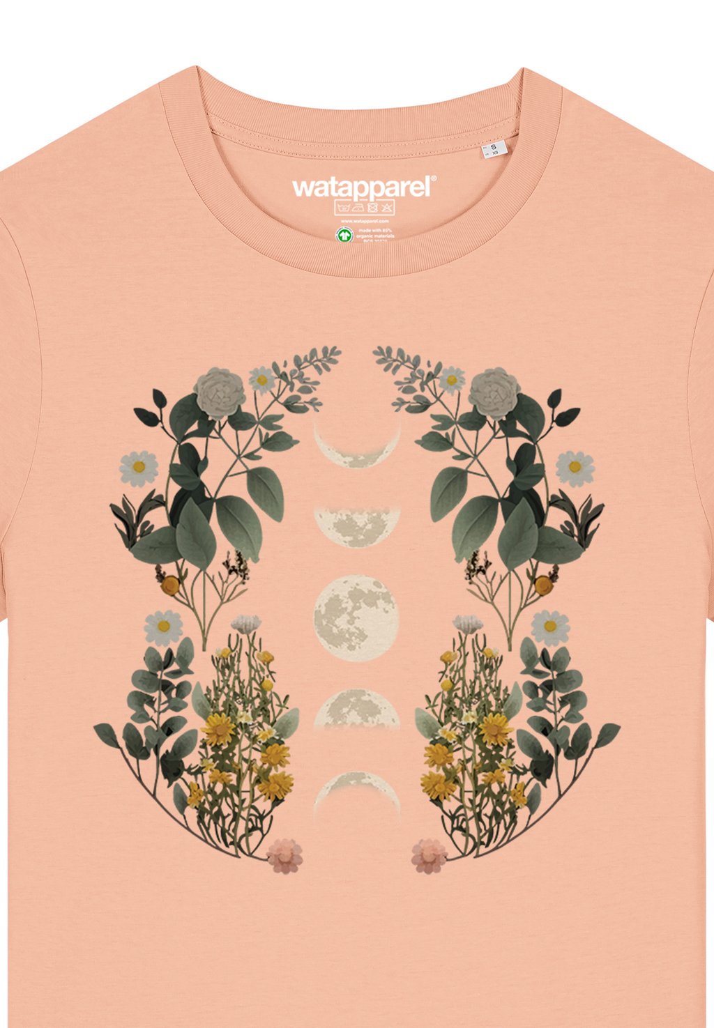 Футболка с принтом MOONPHASES FLOWERS watapparel, светло-розовый 
Футболка с принтом MOONPHASES FLOWERS watapparel, светло-розовый