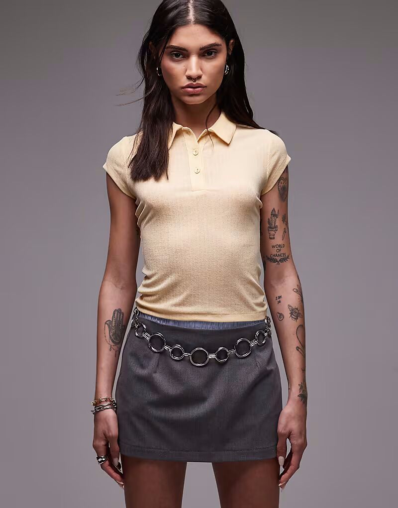 Микро-мини-юбка ASOS DESIGN серого меланжевого цвета 
Микро-мини-юбка ASOS DESIGN серого меланжевого цвета