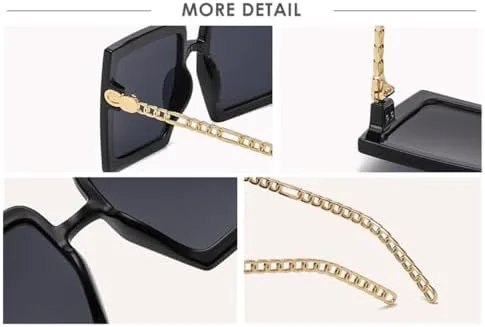 Солнцезащитные очки большого размера с градиентным переходом цвета, винтажная оправа из сплава с цепочкой, женские солнцезащитные очки 2027 года MTZJH, Black
Солнцезащитные очки большого размера с градиентным переходом цвета, винтажная оправа из сплава с цепочкой, женские солнцезащитные очки 2027 года MTZJH, Black