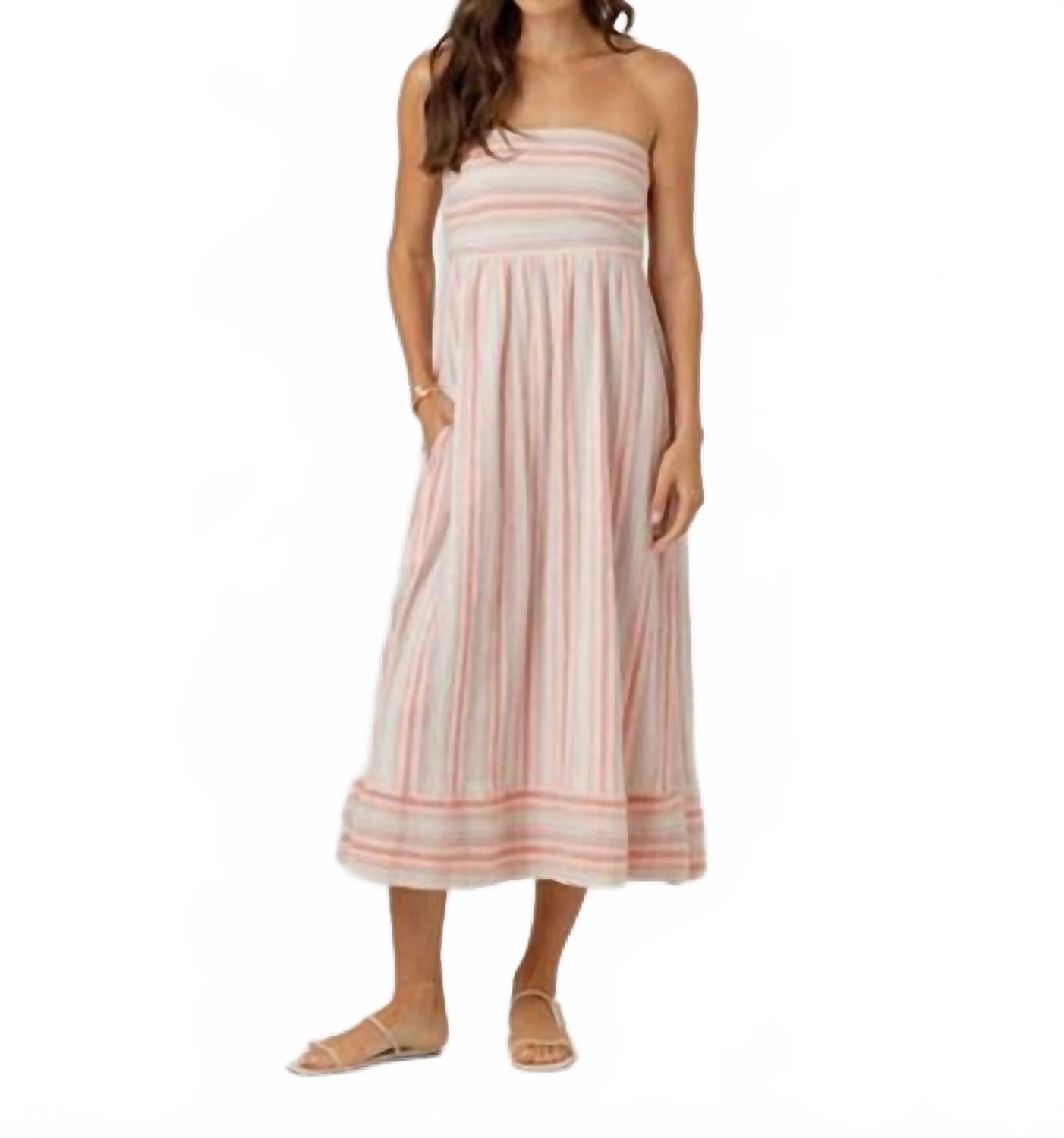 Jade Midi Dress In Strawberry Stripe Sundays, Strawberry Stripe
Jade Midi Dress In Strawberry Stripe Sundays, Strawberry Stripe