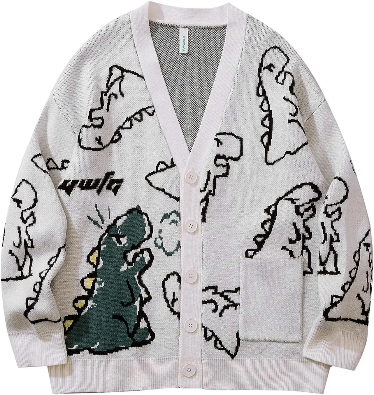 Wyeysyt мужской кардиган свитер с динозавром, оверсайз, вязаный, с пуговицами
Wyeysyt мужской кардиган свитер с динозавром, оверсайз, вязаный, с пуговицами