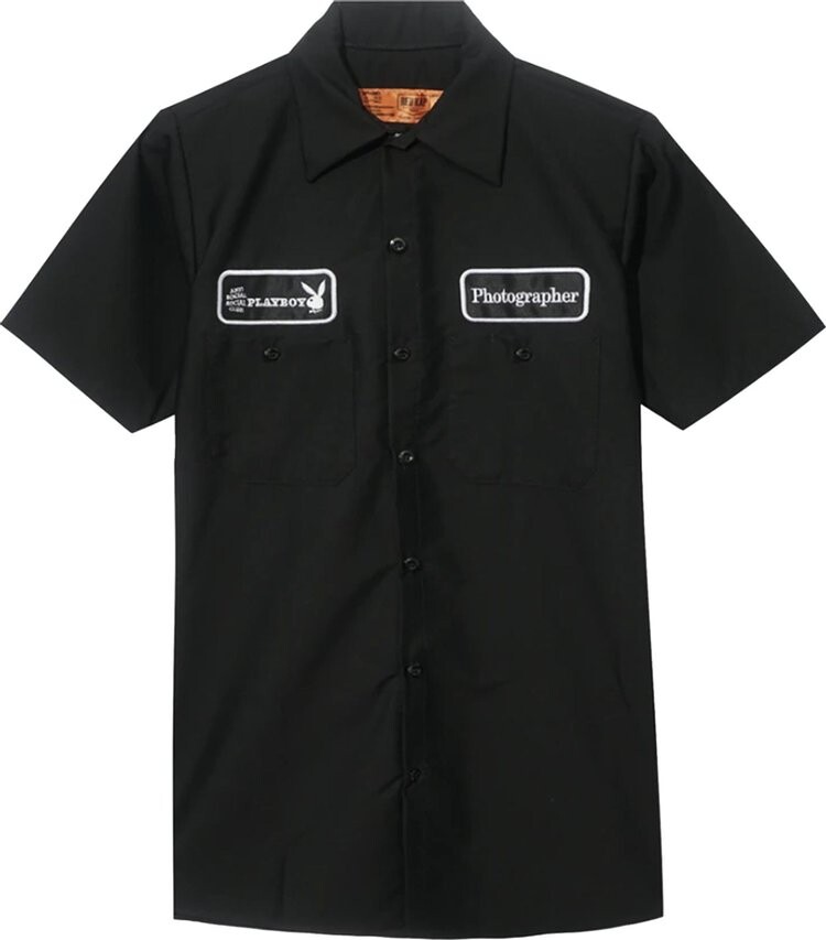 Рубашка Anti Social Social Club x Playboy Photographer Work Shirt 'Black', черный 
Рубашка Anti Social Social Club x Playboy Photographer Work Shirt 'Black', черный