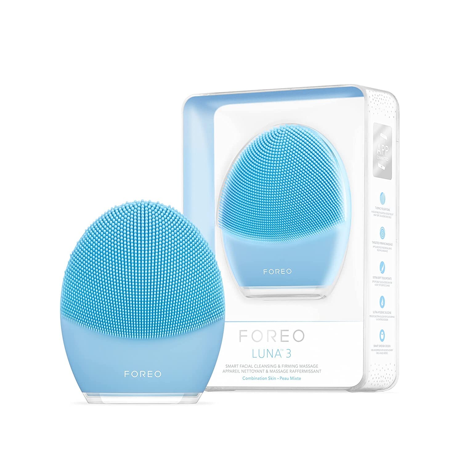 Щетка-массажер для очищения лица FOREO LUNA 3 Facial, голубой 
Щетка-массажер для очищения лица FOREO LUNA 3 Facial, голубой