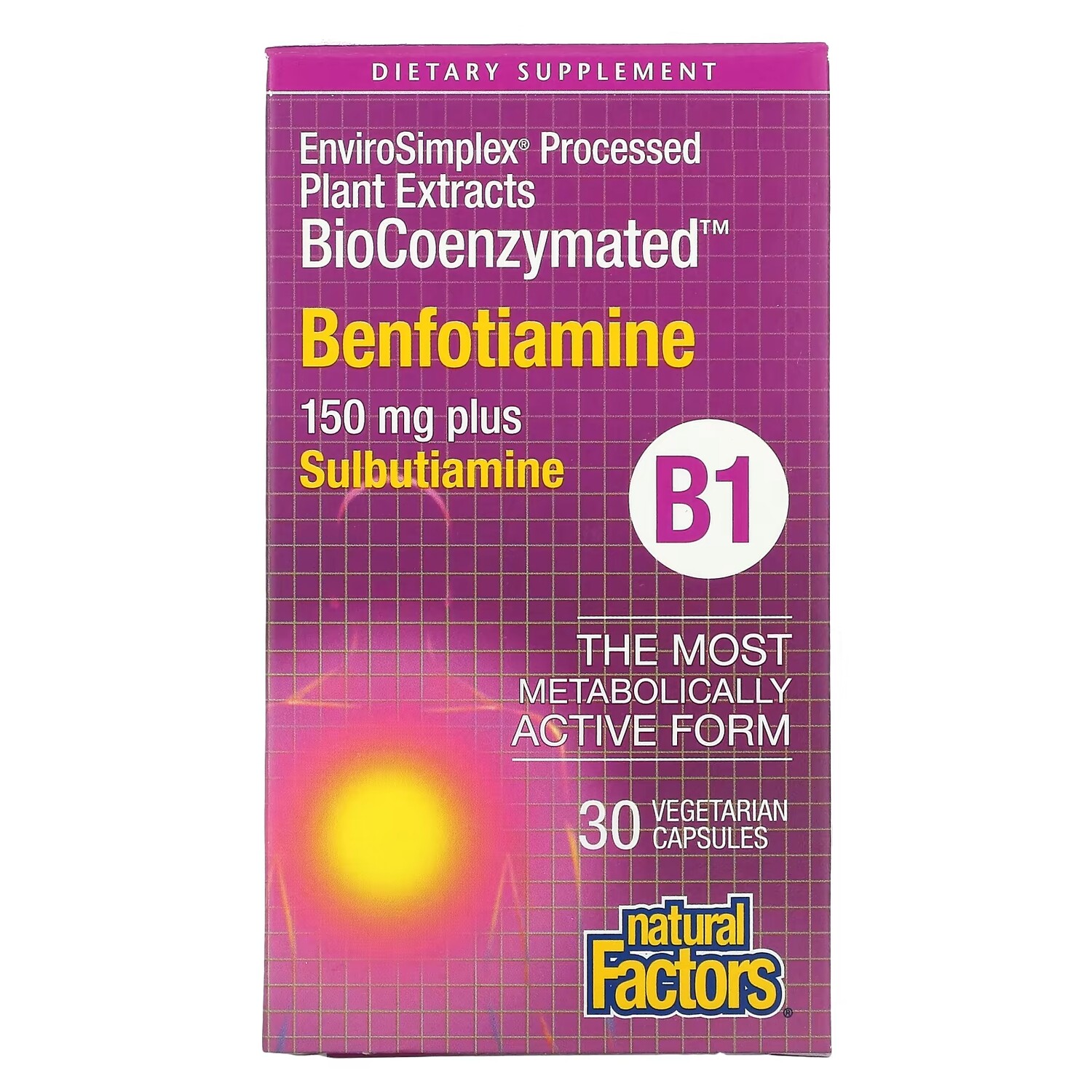 Natural Factors BioCoenzymated B1 бенфотиамин плюс сульбутиамин 150 мг, 30 вегетарианских капсул
Natural Factors BioCoenzymated B1 бенфотиамин плюс сульбутиамин 150 мг, 30 вегетарианских капсул