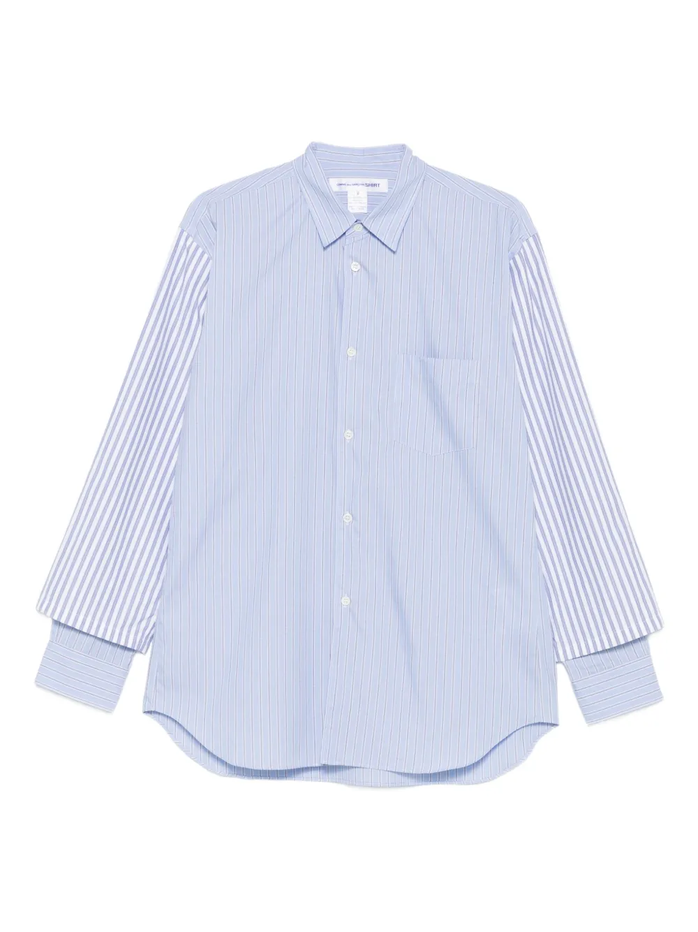 Полосатая рубашка с многослойными рукавами Comme Des Garçons Shirt, синий
Полосатая рубашка с многослойными рукавами Comme Des Garçons Shirt, синий