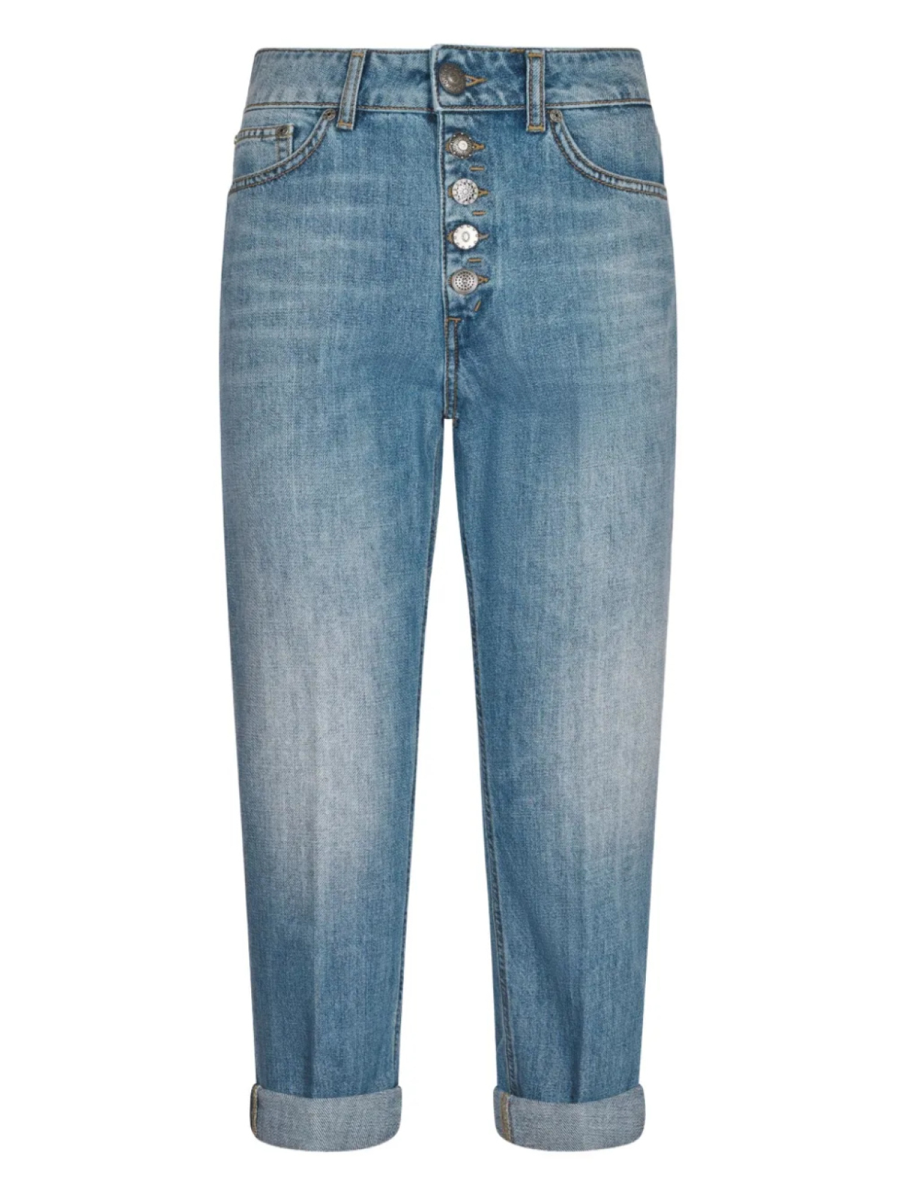 Джинсы с застежкой на пуговицы и закатанными рукавами DONDUP, синий 
Джинсы с застежкой на пуговицы и закатанными рукавами DONDUP, синий